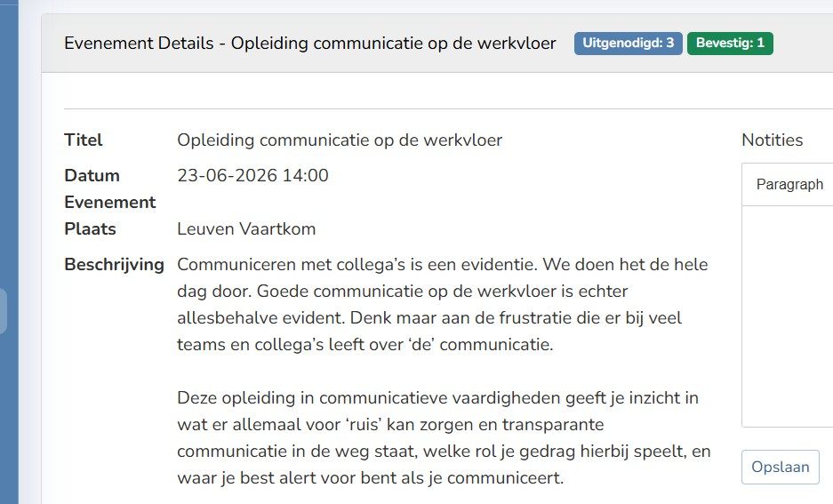 Detailpagina van een opleiding in LEZNO